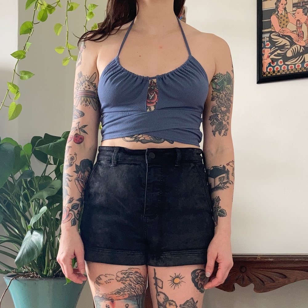 Urban outfitters cross cross halter crop top